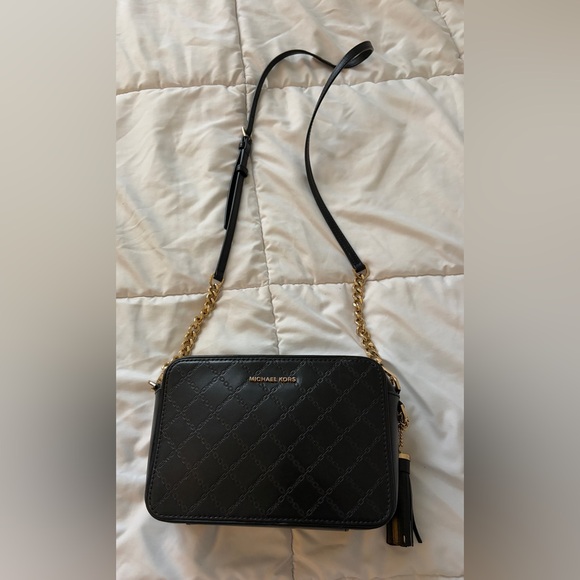 Michael Kors Black and Gold Crossbody Bag - Picture 2 of 5